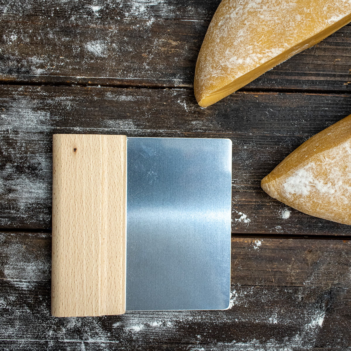 teigkarte teigschaber pasta holzgriff