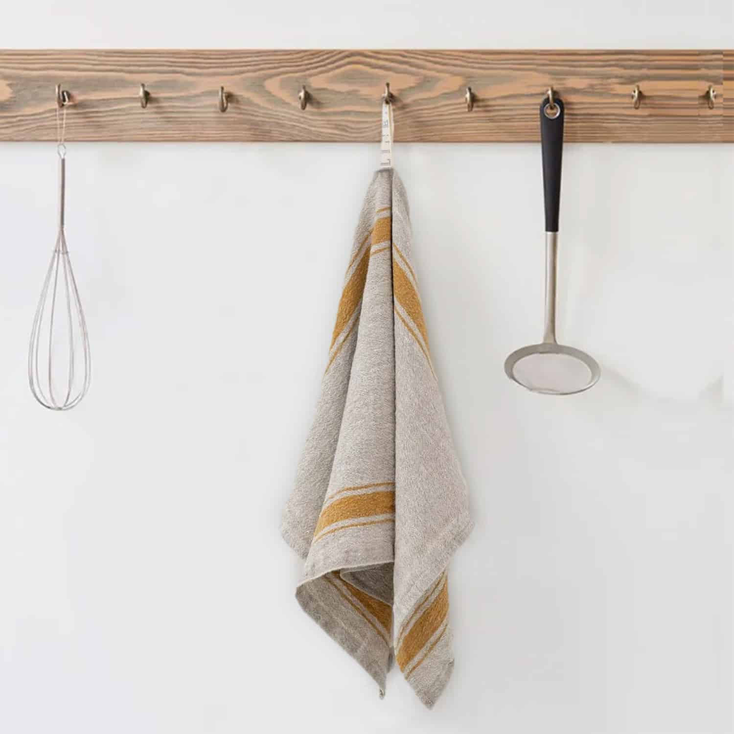 Leinen-Geschirrtuch mit gelben Streifen