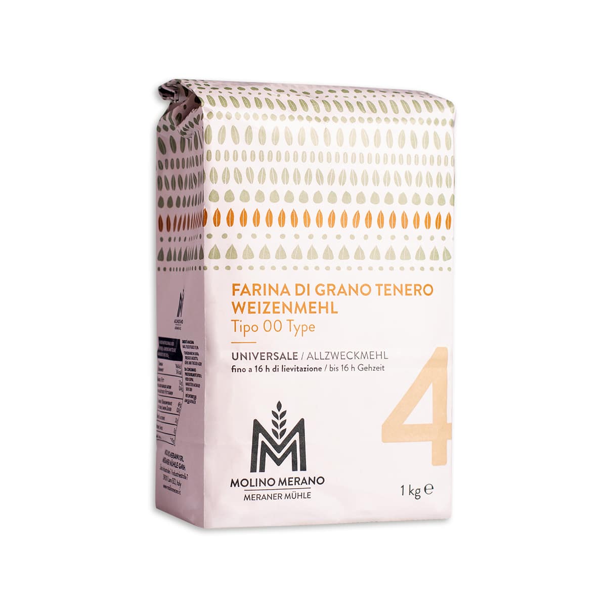 1kg Packung Weizenmehl Type 00 Nr. 4 von Meraner Mühle