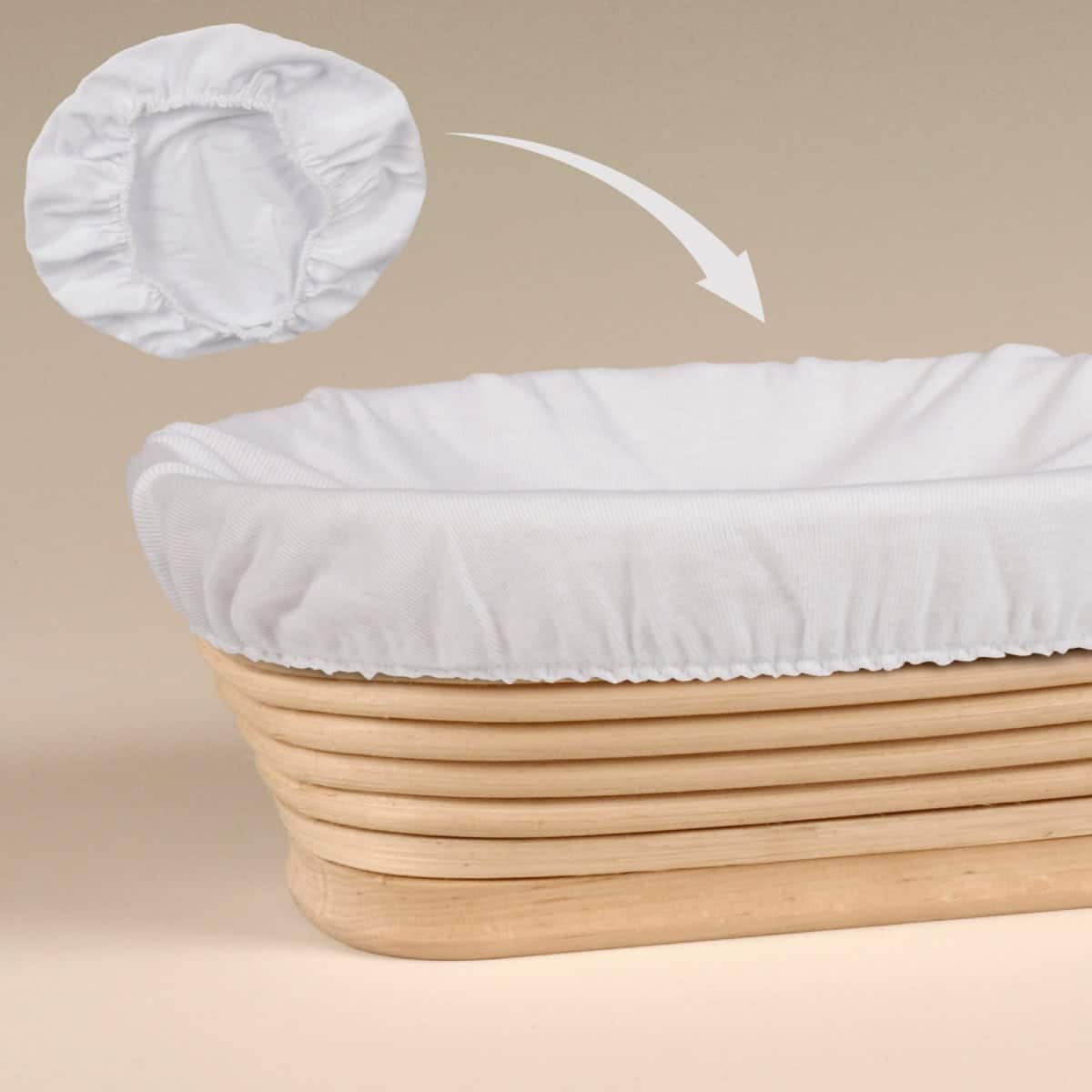 Brotformenbezuege oval weiß von Birnbaum