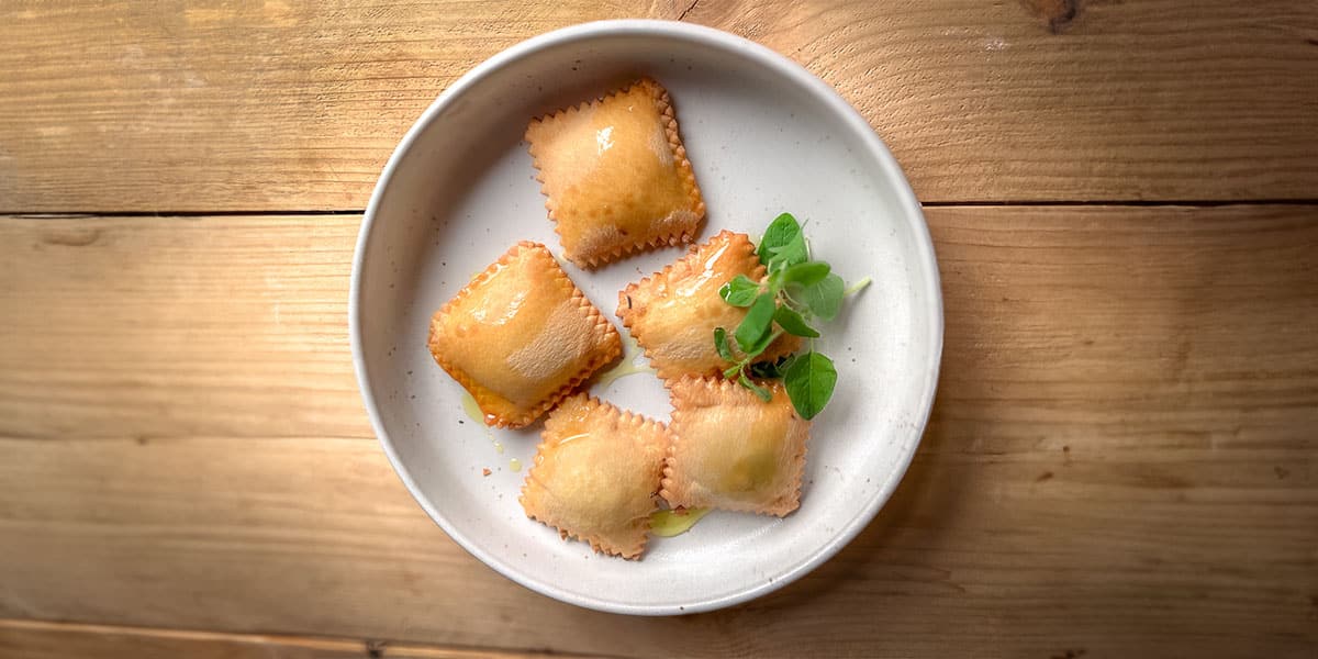 Frittierte Kürbis Ravioli